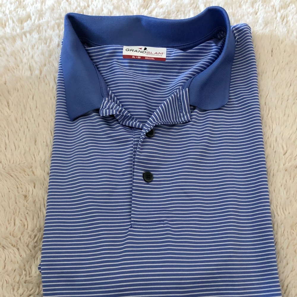 Blue golf polo